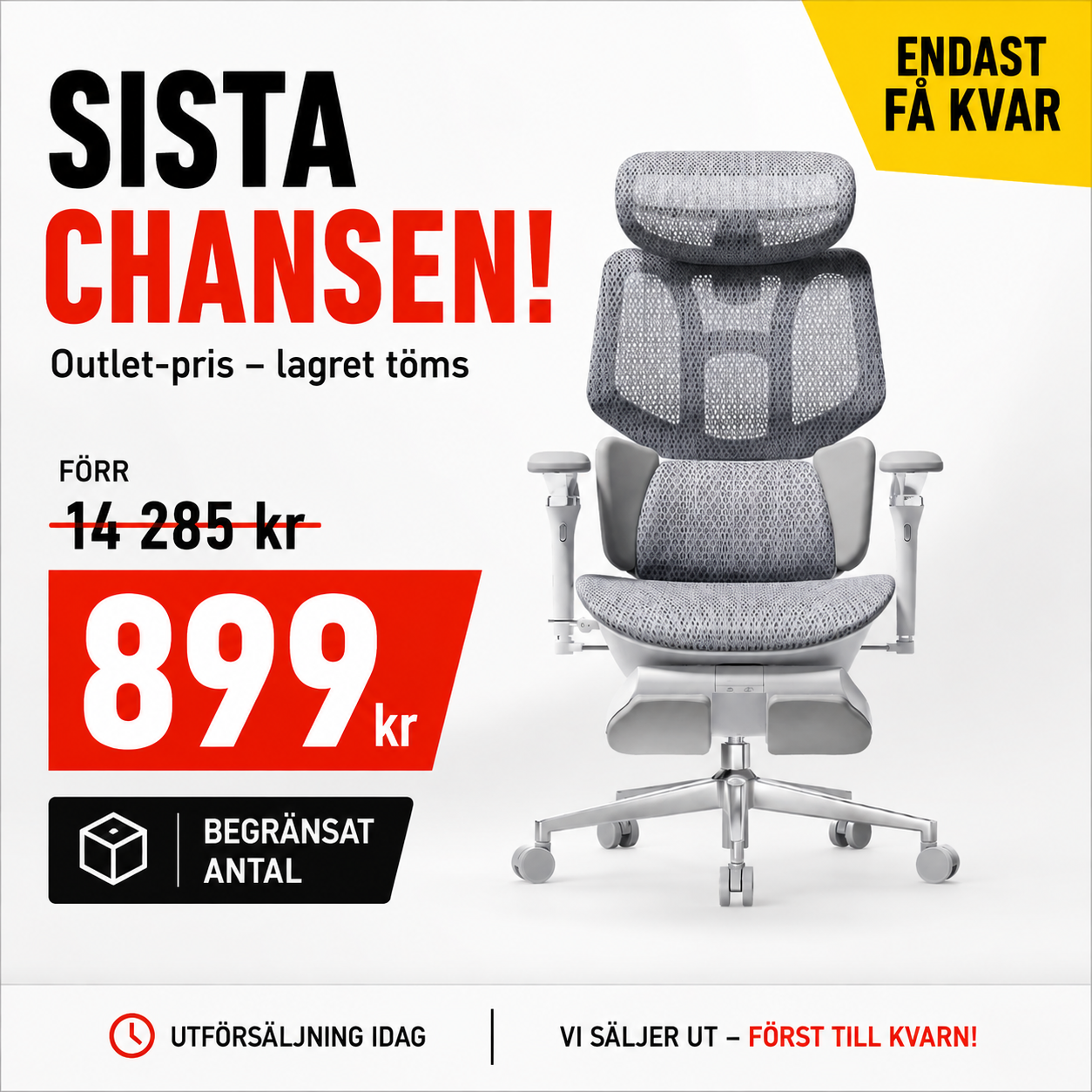 Hbada X7 ergonomisk kontorsstol grå